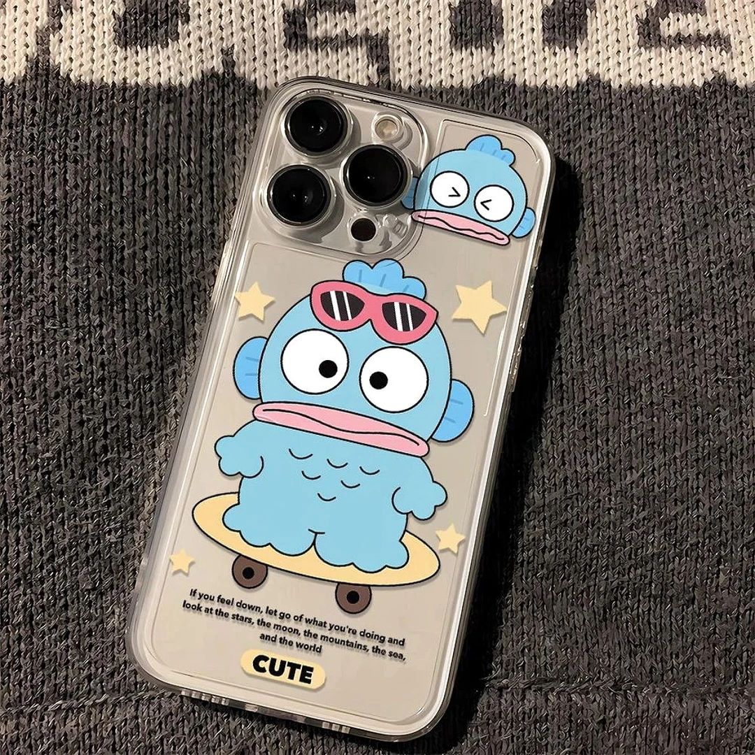 滑板小丑鱼苹果14手机壳iPhone15可爱11透明13promax卡通12软壳7p