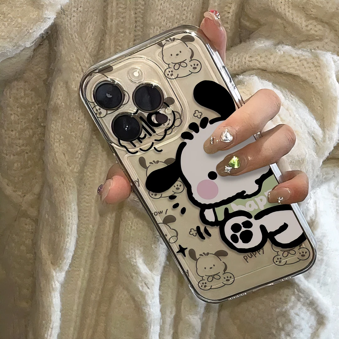 可爱帕恰狗苹果14手机壳iPhone15透明12新款13promax软壳11全包12