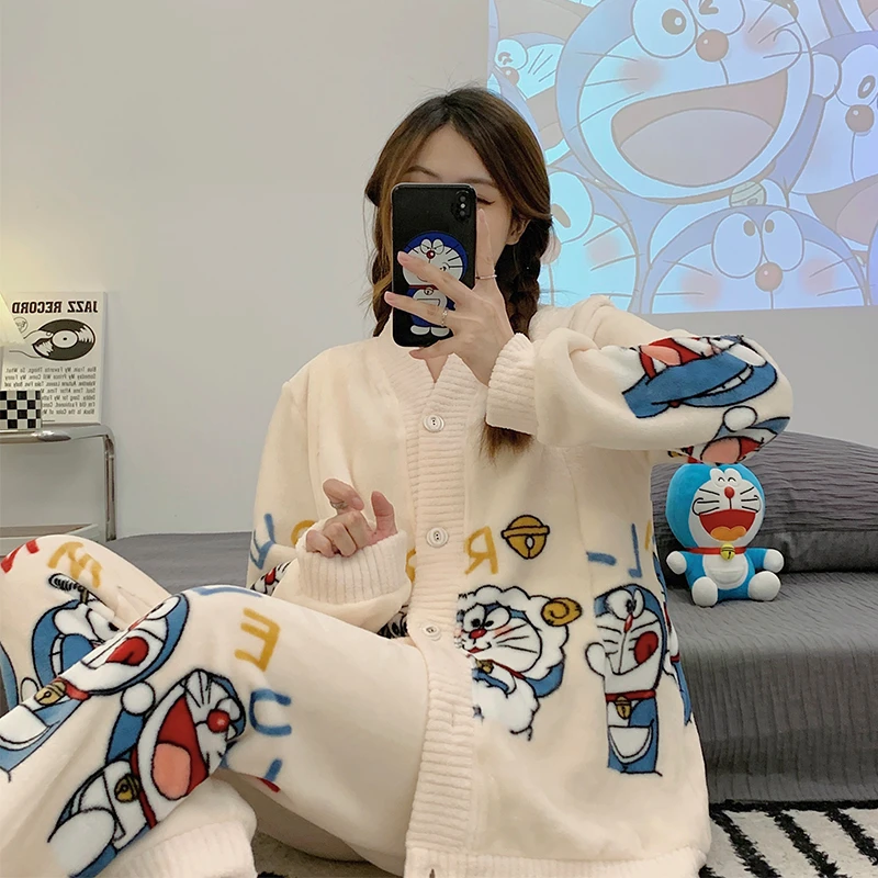 【秋冬-法兰绒】月子服加绒加厚产后哺乳10-11-12-1月孕妇睡衣家居