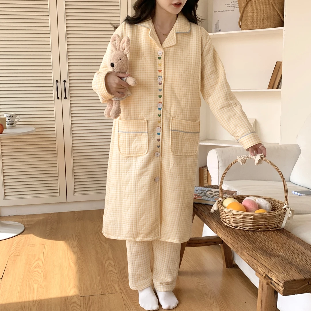 【秋冬-空气棉】月子服纯棉产后哺乳11-12-1-2-3月孕妇睡衣家居套装