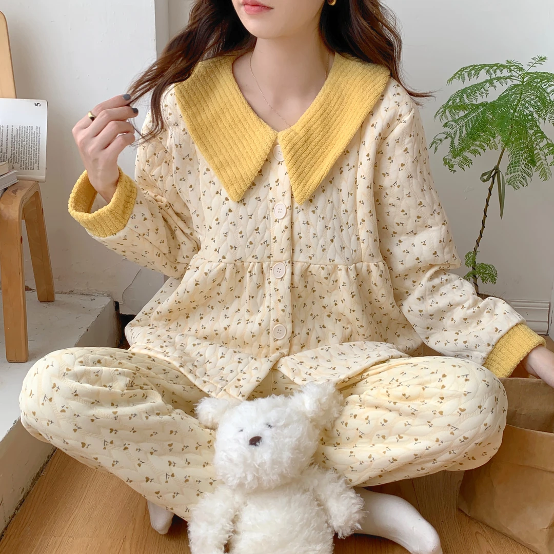 【秋冬-空气棉】月子服纯棉产后哺乳11-12-1-2-3月孕妇睡衣家居套装