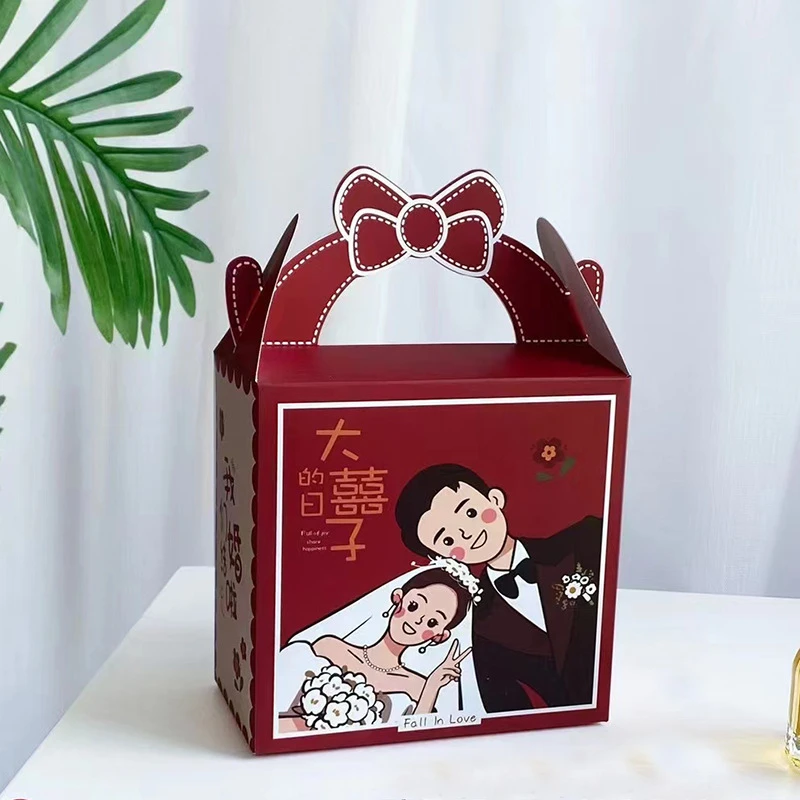 喜糖盒子结婚订婚糖果盒空盒婚礼手提糖袋子伴手礼盒包装盒子