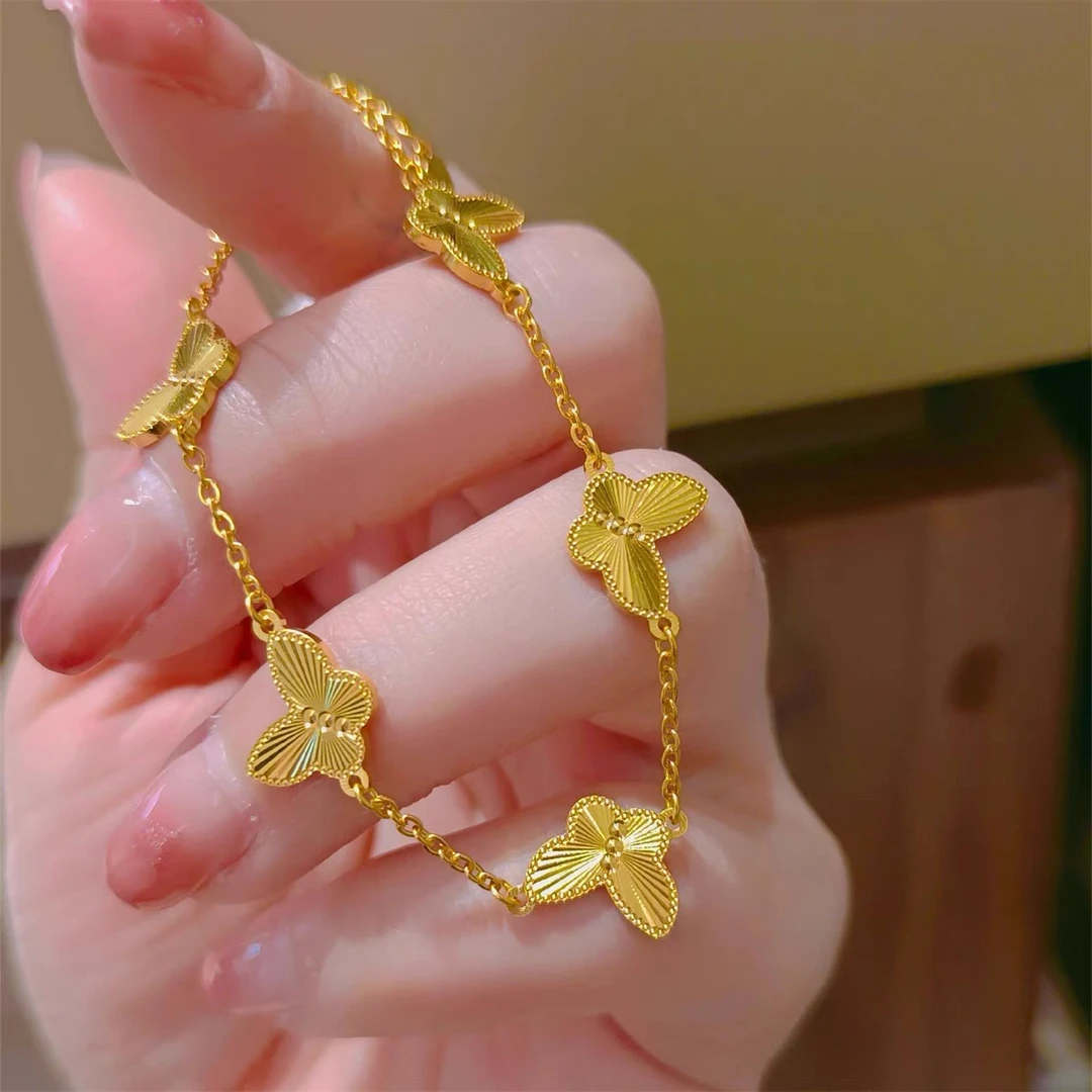 合金手链 新品镭射蝴蝶手链女2024新款简约时尚精致轻奢高级感