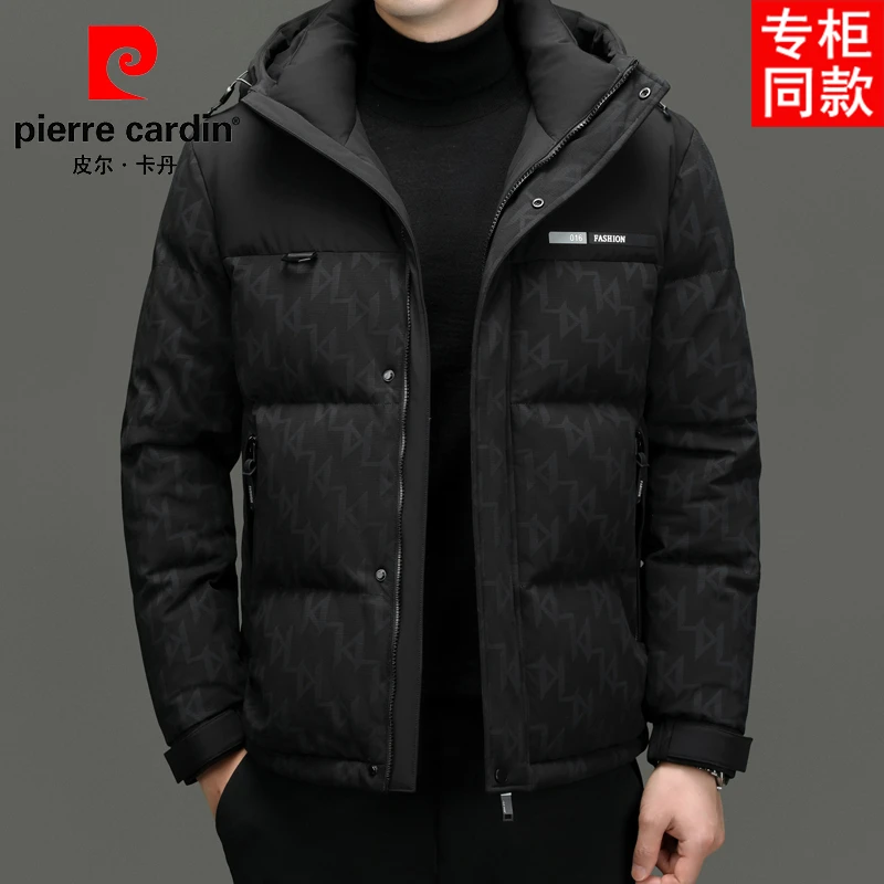 皮尔卡丹轻薄羽绒服男士短款2024冬季新款时尚保暖加厚外套上衣男