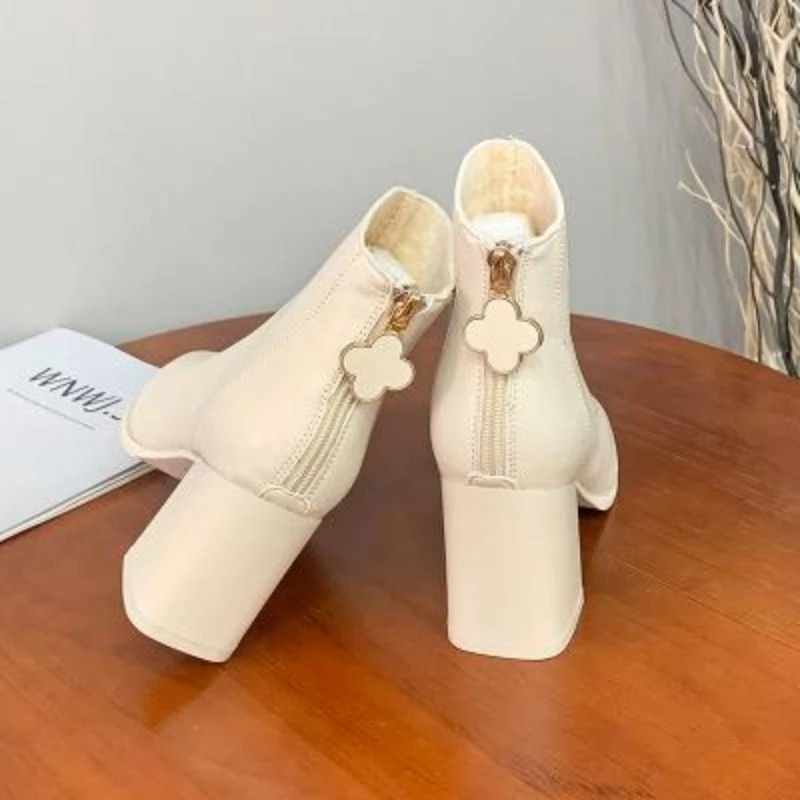 冬季高跟鞋爆款2022新款马丁靴靴子小个子显高春秋款高档矮个子女