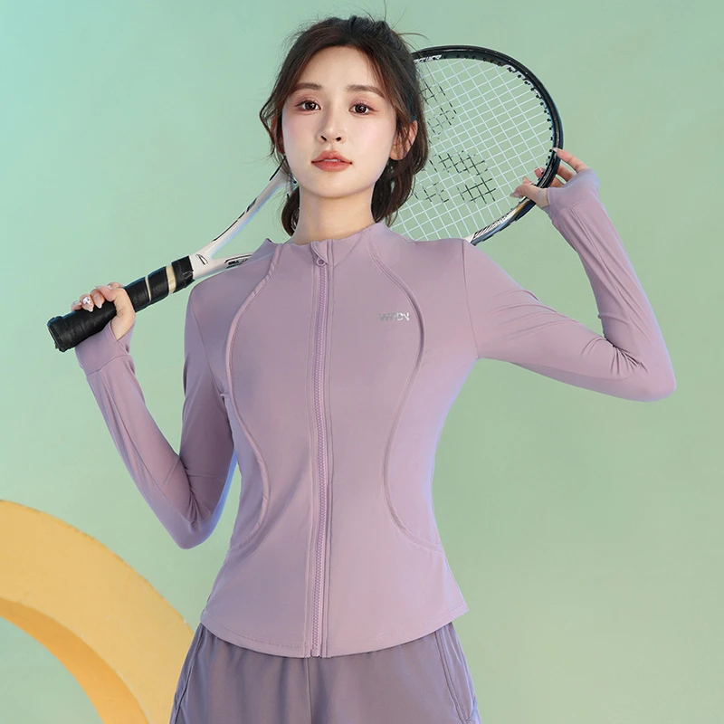 秋冬款运动外套女专业户外速干衣跑步风衣时尚高弹训练服拉链开衫