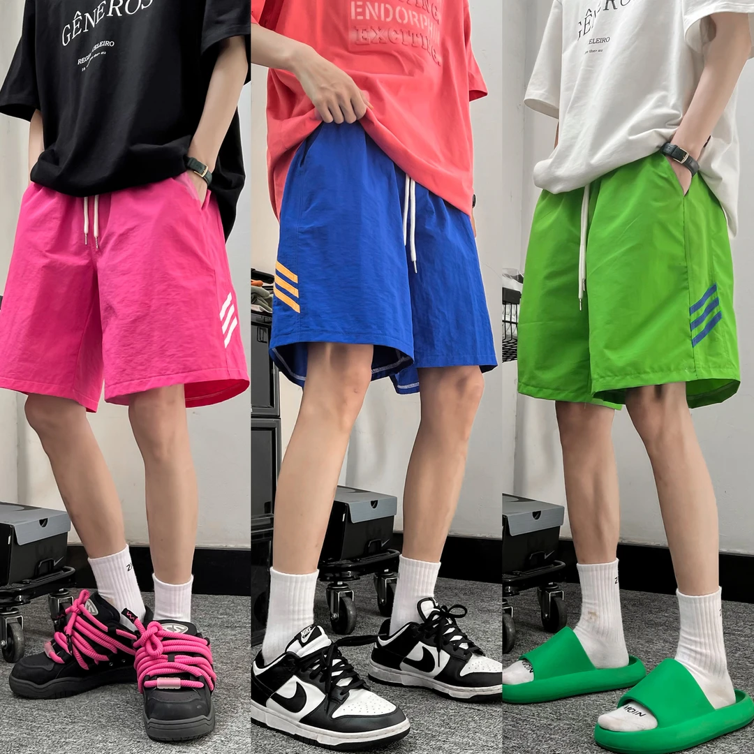 【10886】2025夏季新款青少年港风学生多巴胺美式沙滩短裤