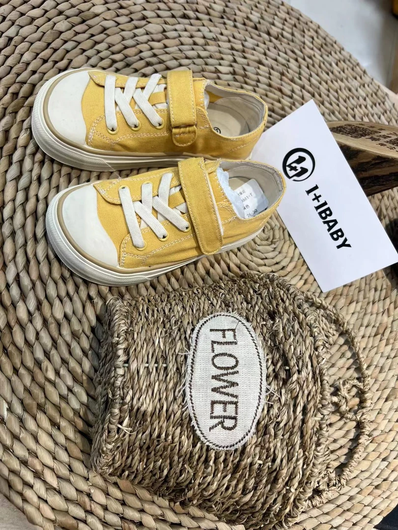 童鞋黑黄蓝色时尚软底小童中童大童低帮透气夏季帆布鞋百搭儿童节