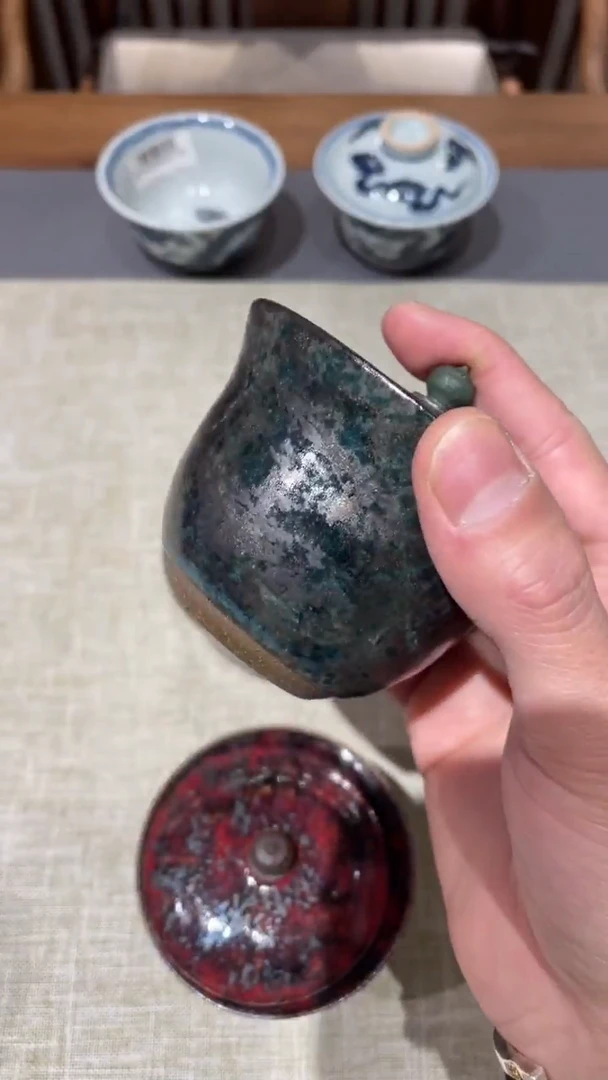 【闪购商品】瓷杯吴晟志深海蓝盖碗