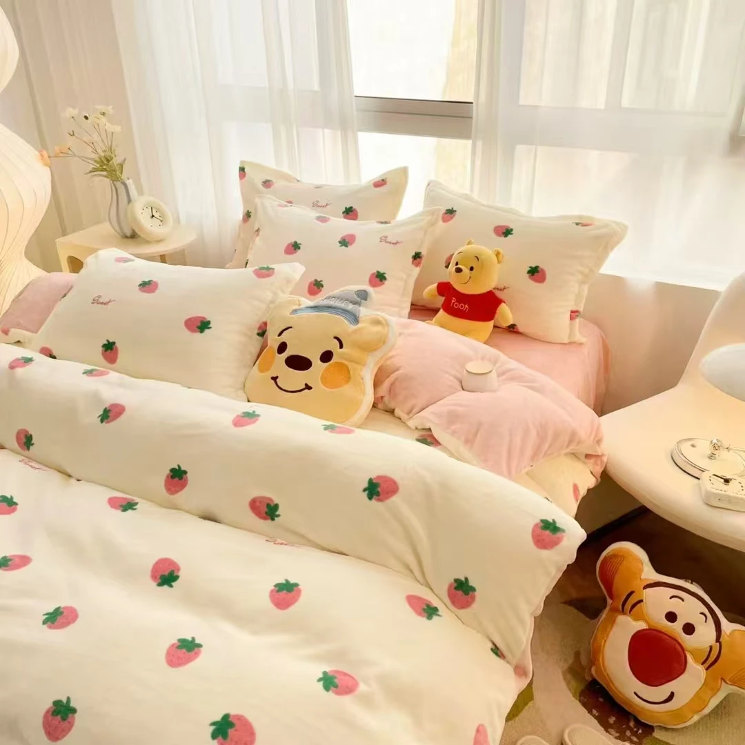 小清新-母婴可用全消光【牛奶绒四件套】2*2.3米/以直播间为准