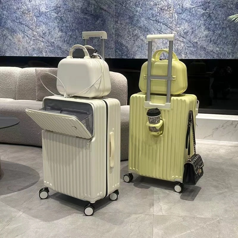 便捷前置开口行李箱大容量拉杆箱20寸登机箱轻便静音密码旅行皮箱