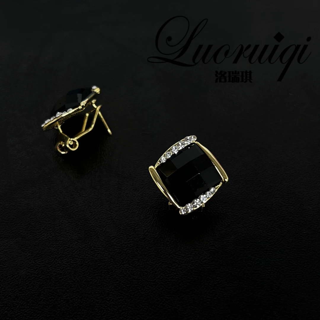 铜合金耳饰  A1320【神秘邂逅】气质时尚百搭黑色个性高级感耳饰