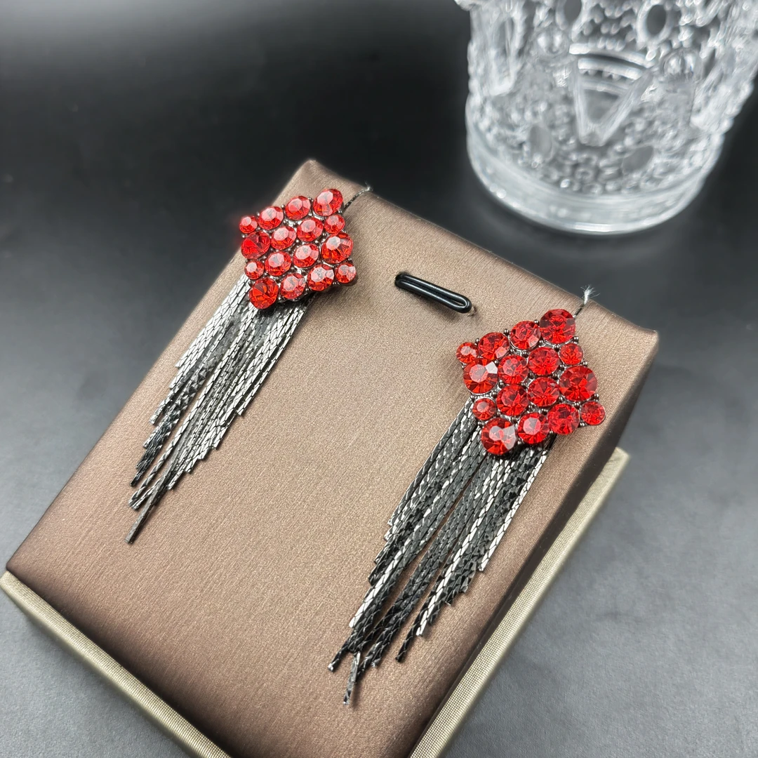 铜合金耳饰 D1076 时尚百搭轻奢经典小众菱形耳饰耳钉