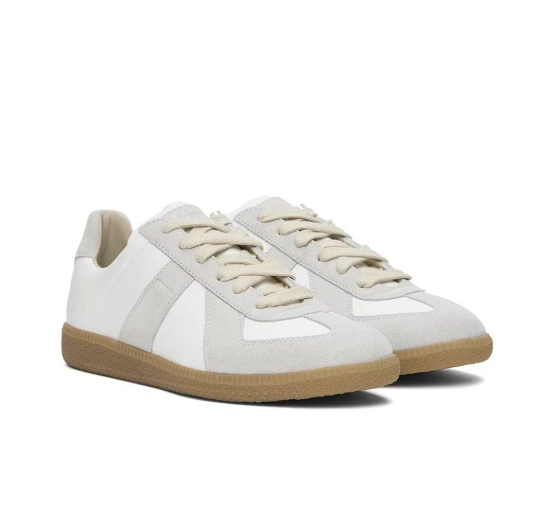 全新未使用 Maison Margiela/梅森马吉拉 经典白色复古休闲德训鞋