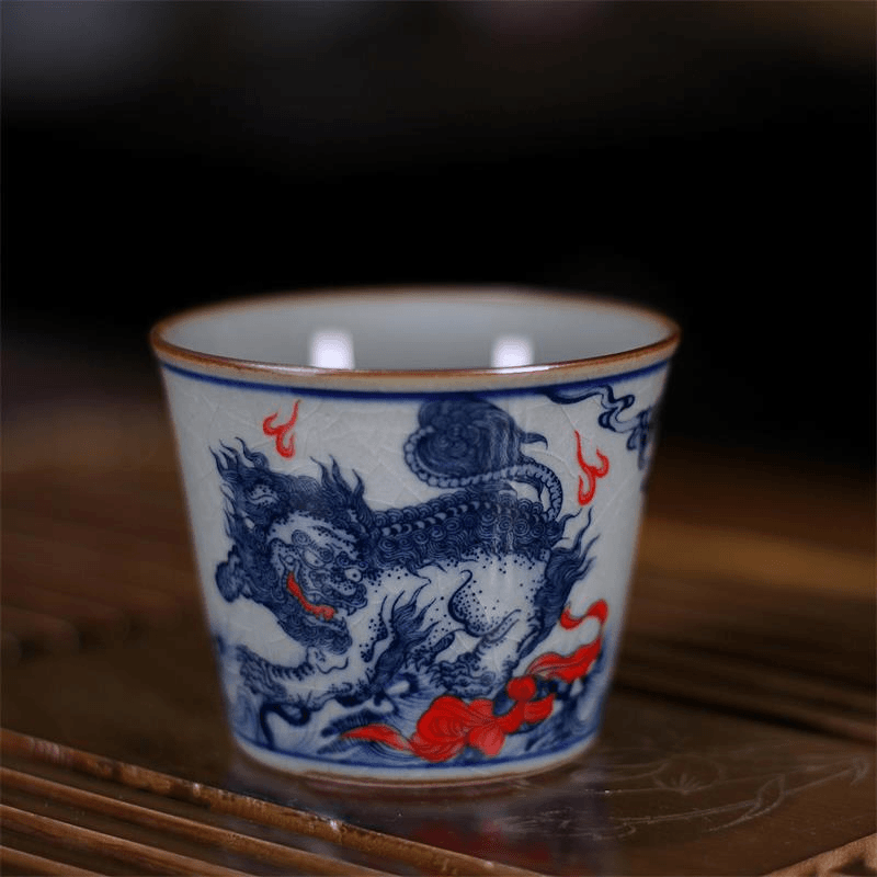 【到手一盒】景德镇高温手工茶具老陶泥开片诗文主人可乐杯