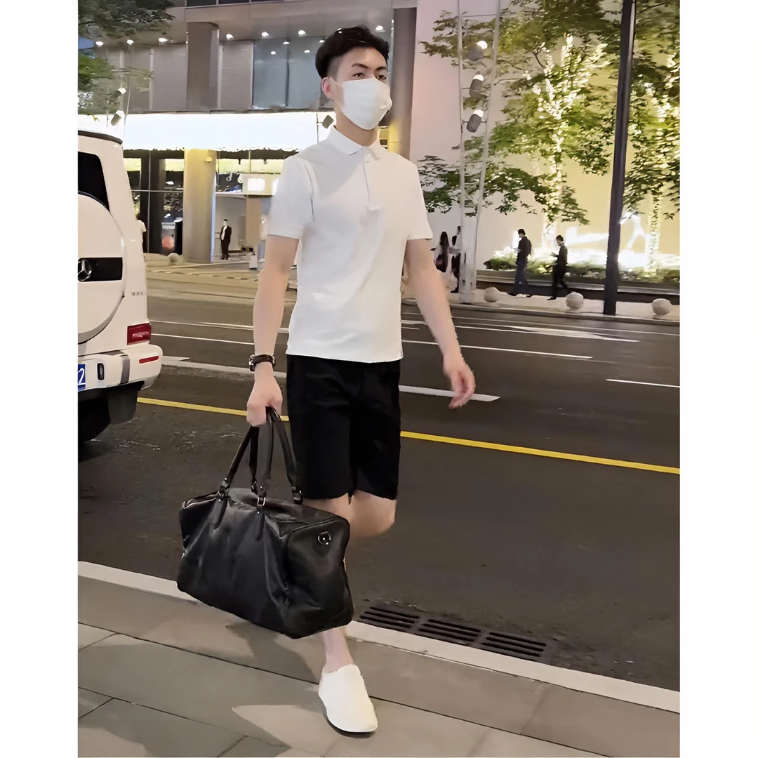 【2025夏季爆款套装穿搭】男生高级感POLO衫搭配五分休闲百搭短裤潮