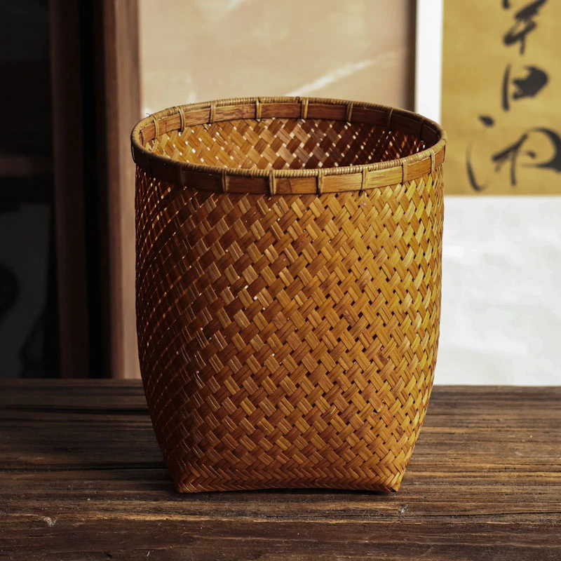 【朴意凡器】大漆竹编收纳篓高款  TC142-3