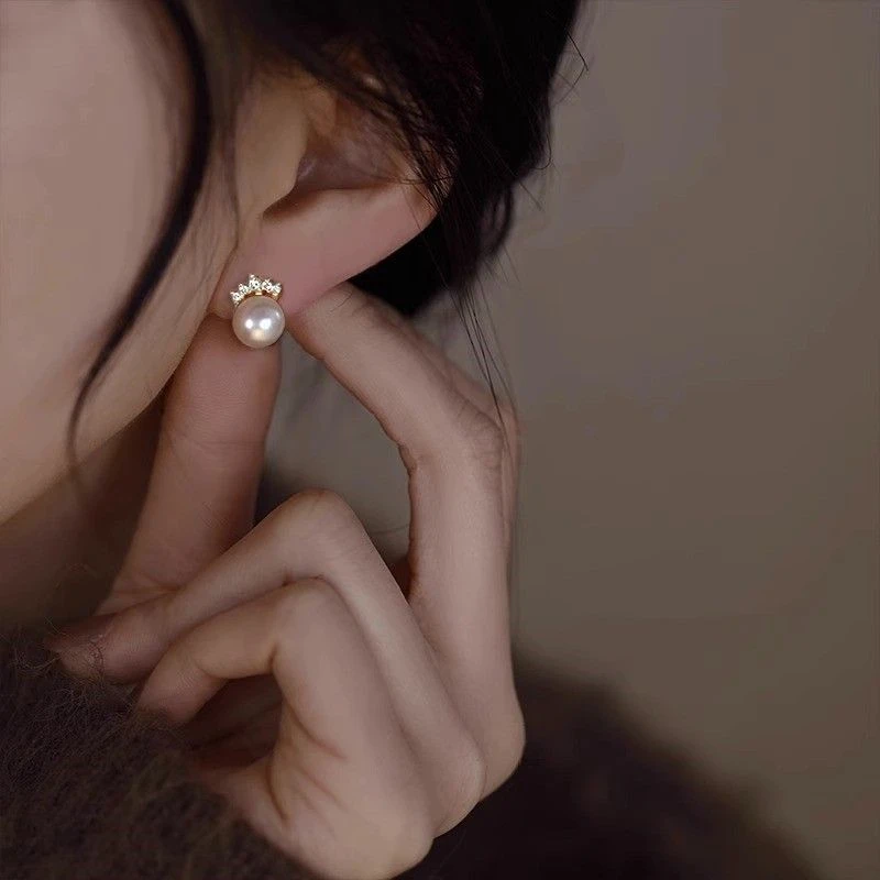 简约好搭小众甜美优雅气质S925纯银珍珠耳钉2024年新款潮轻奢耳环