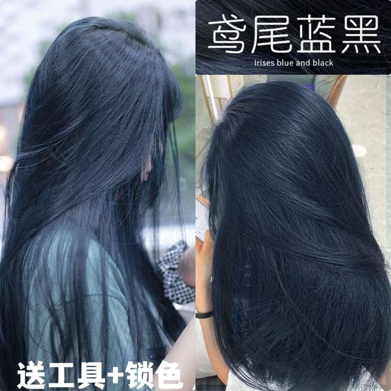 【买一送一】鸢尾蓝黑染发膏2024流行色蓝色显白不伤发泡沫绿色减龄