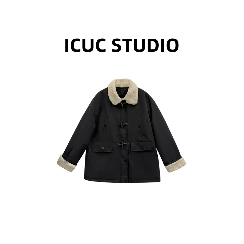 ICUC定制-【南油牛角扣拼接派克】冬季新款休闲百搭外套9820