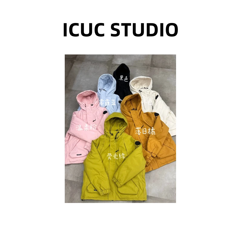 ICUC定制-【高级感加棉连帽冲锋衣外套】冬季新款显瘦保暖外套22