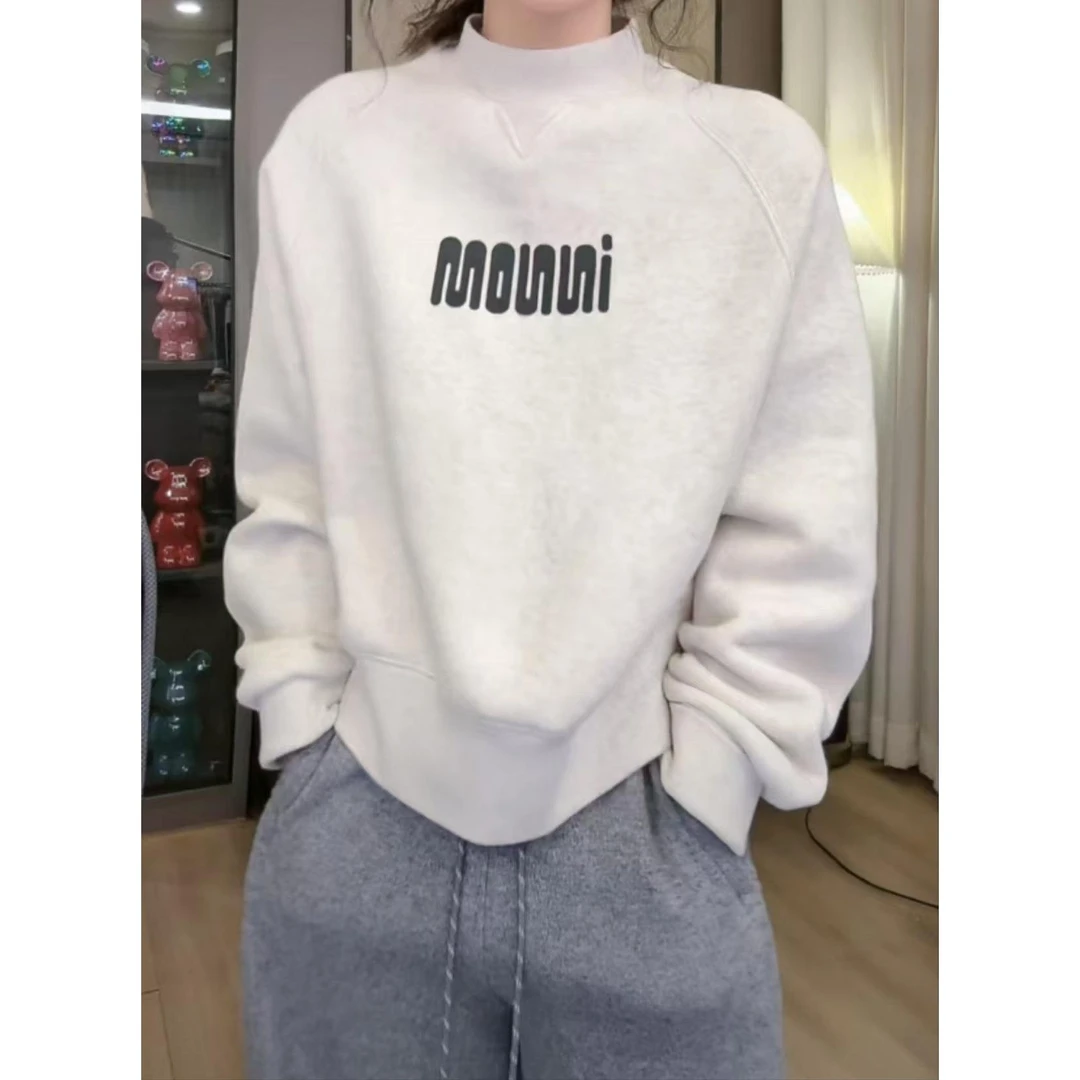 1223秋冬新款字母加绒加厚卫衣长袖+裤子套装