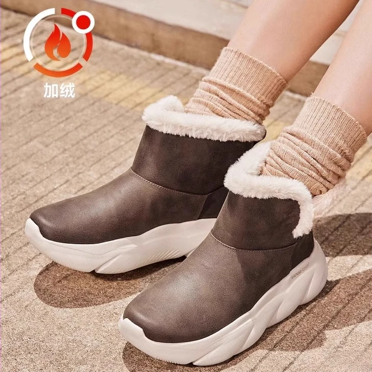 【麻薯靴】Skechers斯凯奇麻薯靴秋冬女加绒保暖雪地靴中筒靴168061