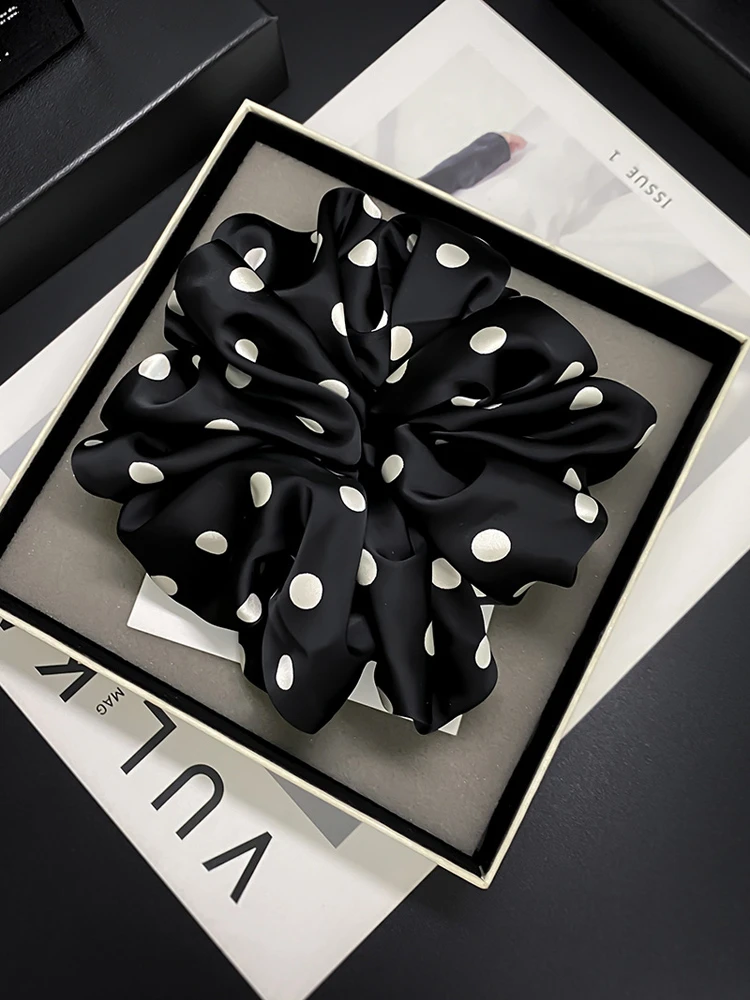 时尚仙美可爱波点大肠发圈女高级感两用超大号大长发ins韩系简约