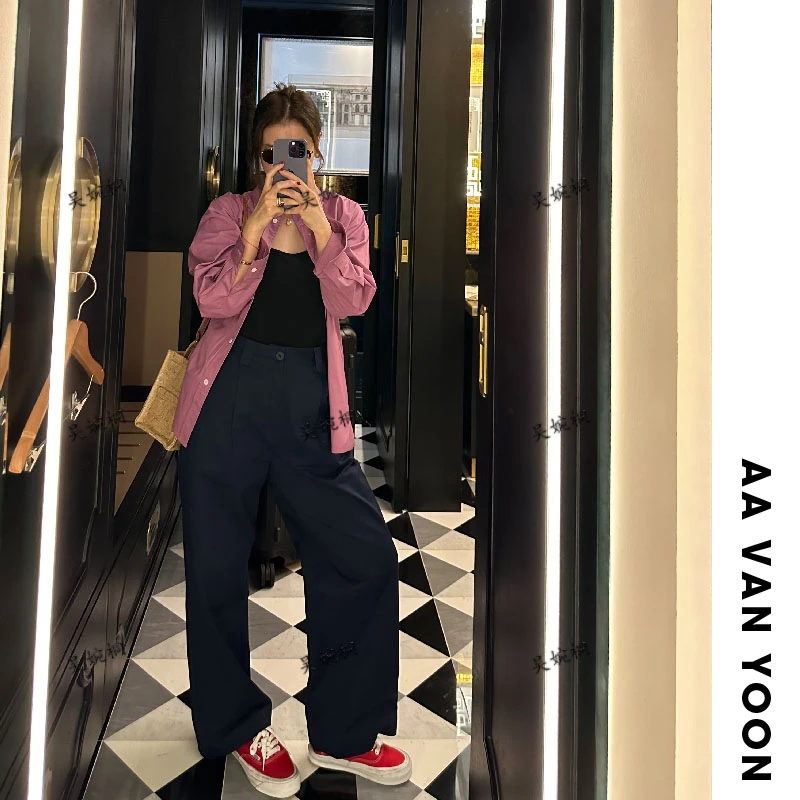 【YOON深圳原创】简约感廓形垂感直筒西裤 【WT24-X1231】