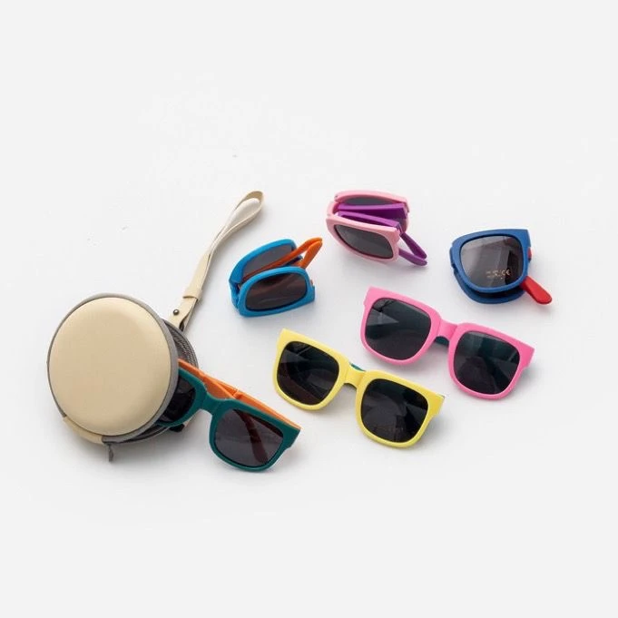 新款儿童礼物折叠太阳镜1-12时尚宝宝偏光墨镜防紫外线眼镜新潮流