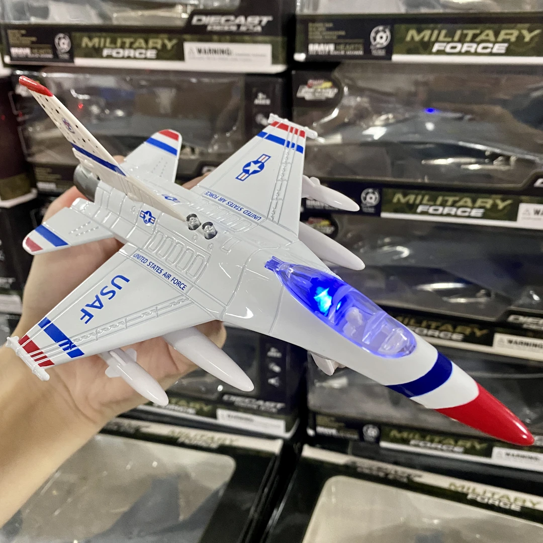 F16大号合金战斗机声光回力玩具
