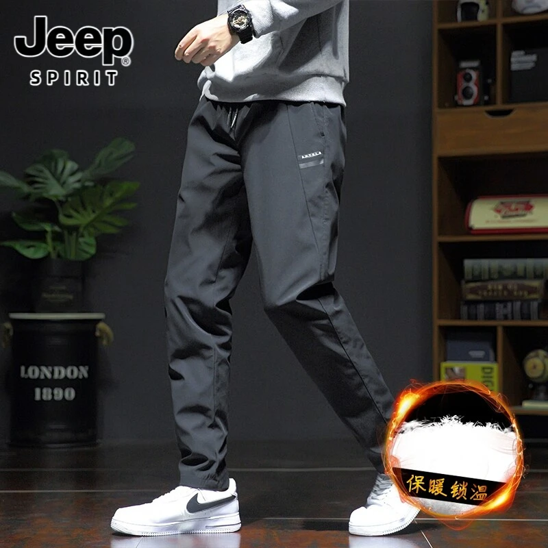 JEEPSPIRIT冬季吉普羽绒裤男白鸭绒裤子外穿加绒加厚白鸭绒羽绒裤