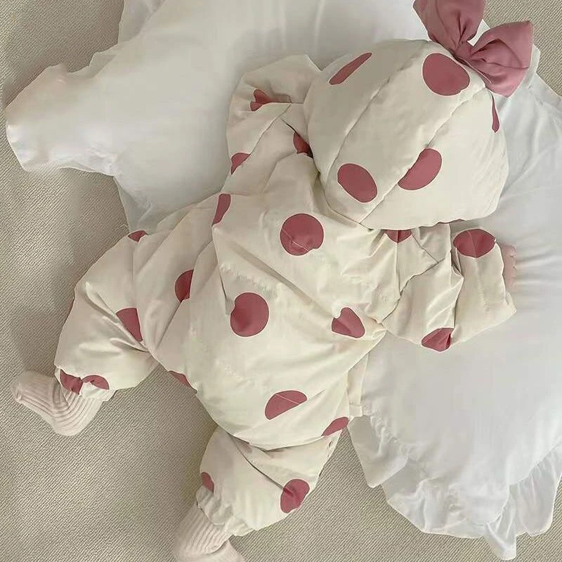 婴儿冬装棉衣连体衣宝宝超洋气加绒保暖哈衣冬季外出服抱衣长爬服
