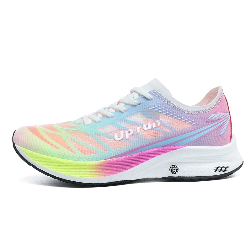 Up run竞速飞人全掌碳板跑鞋男田径体考运动鞋稳定支撑透气网面