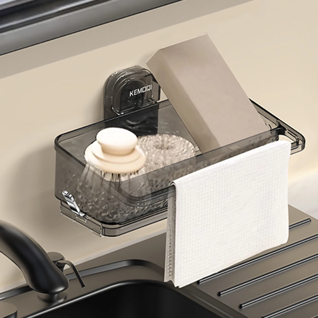 吸盘多功能水槽清洁海绵沥水篮家用厨房大容量置物架壁挂式收纳架