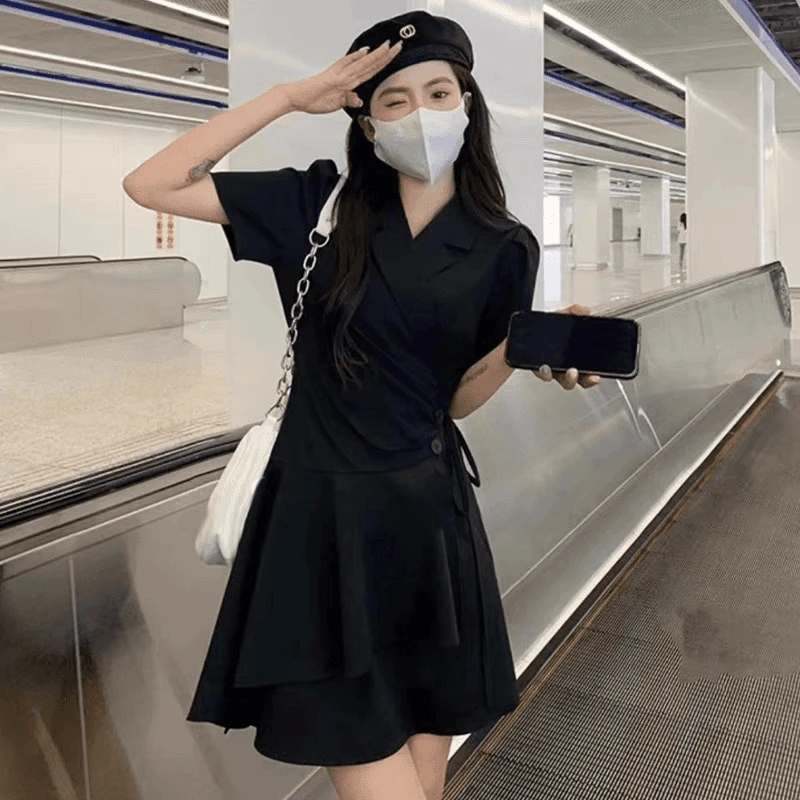 6686 法式鱼尾西装裹身连衣裙