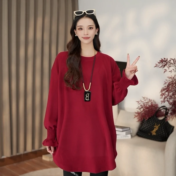 秋冬新款时尚百搭净版喇叭袖长袖打底衫241011