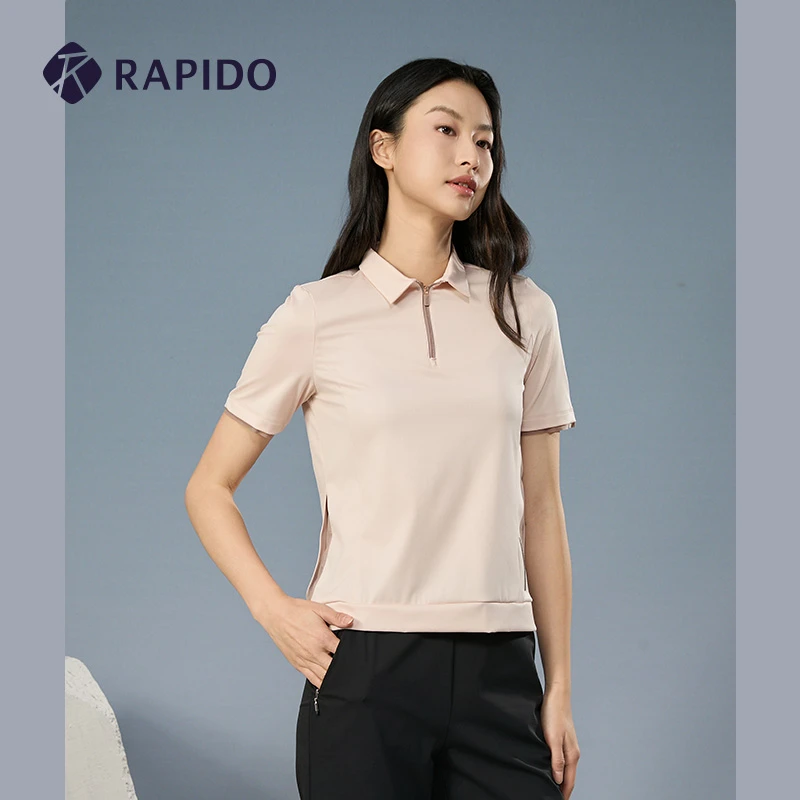 RAPIDO雳霹道2024年春季女子R系列舒适撞色POLO衫T恤CP4142U01