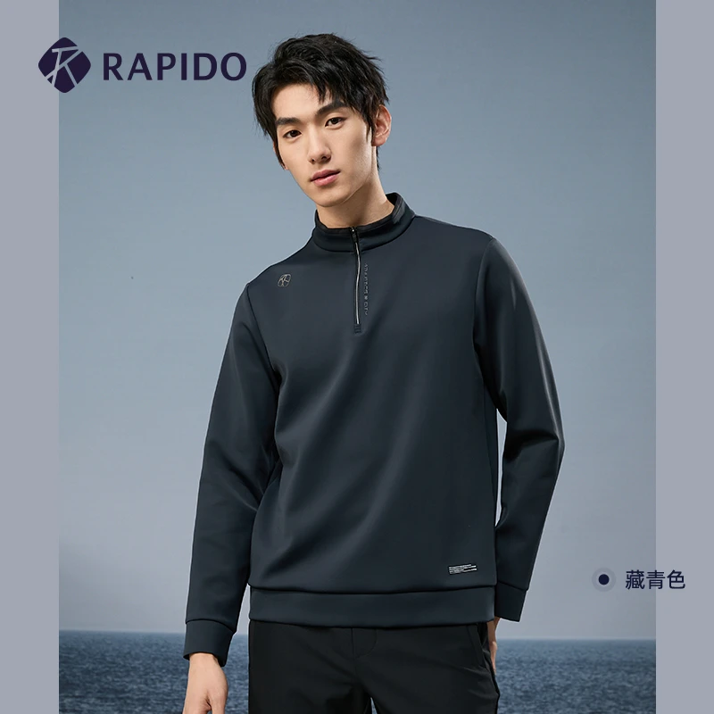 RAPIDO雳霹道2024年春季新款男士休闲空气层立领POLO衫CN4Z41P01