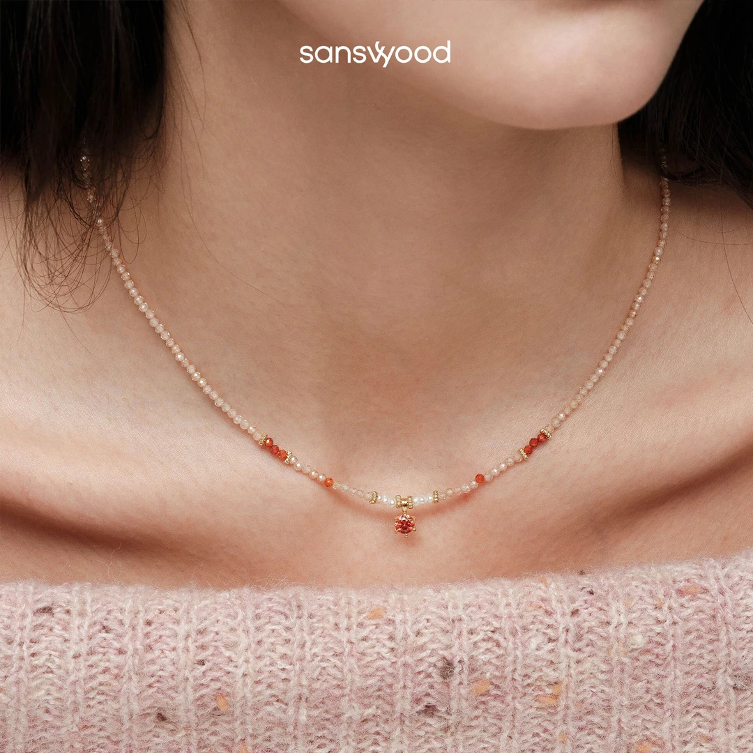 吊坠925银莫桑石 森吾《爱乐之城》香槟金莫桑石项链