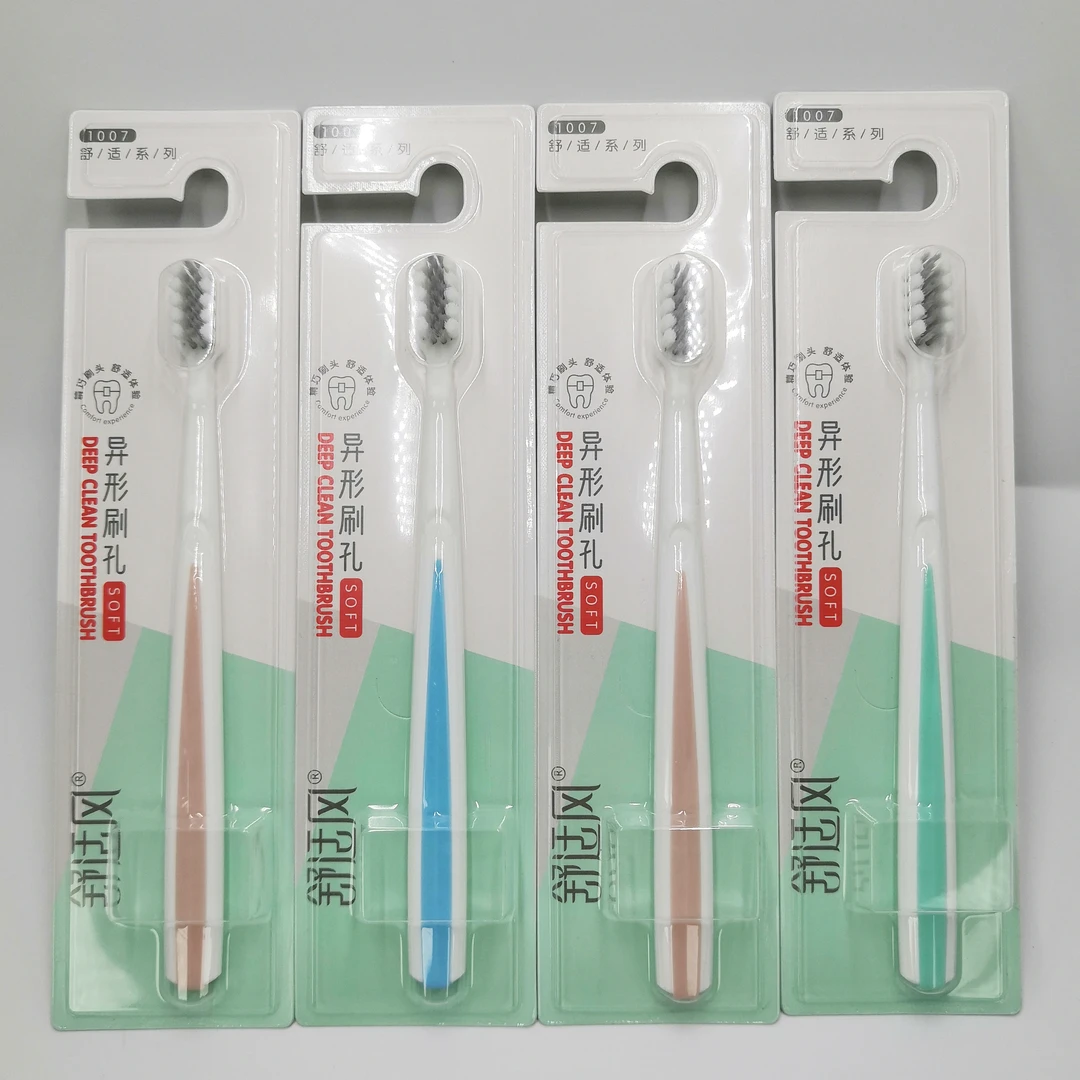 舒适风1007牙刷异形刷孔独立刷子家庭家用拍1支发4支