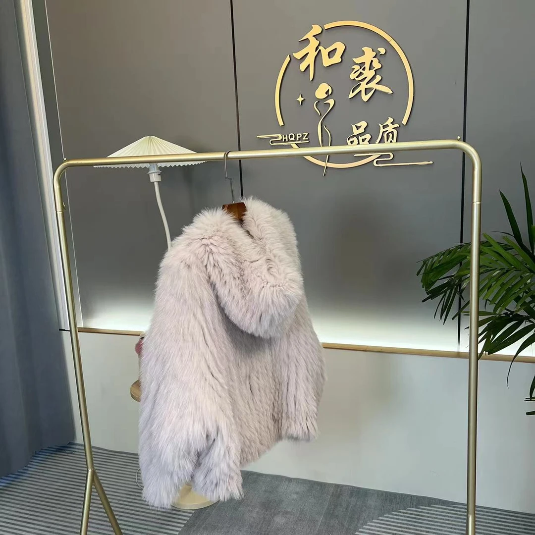狐狸毛编织加厚大熊款时尚百搭中长款外套