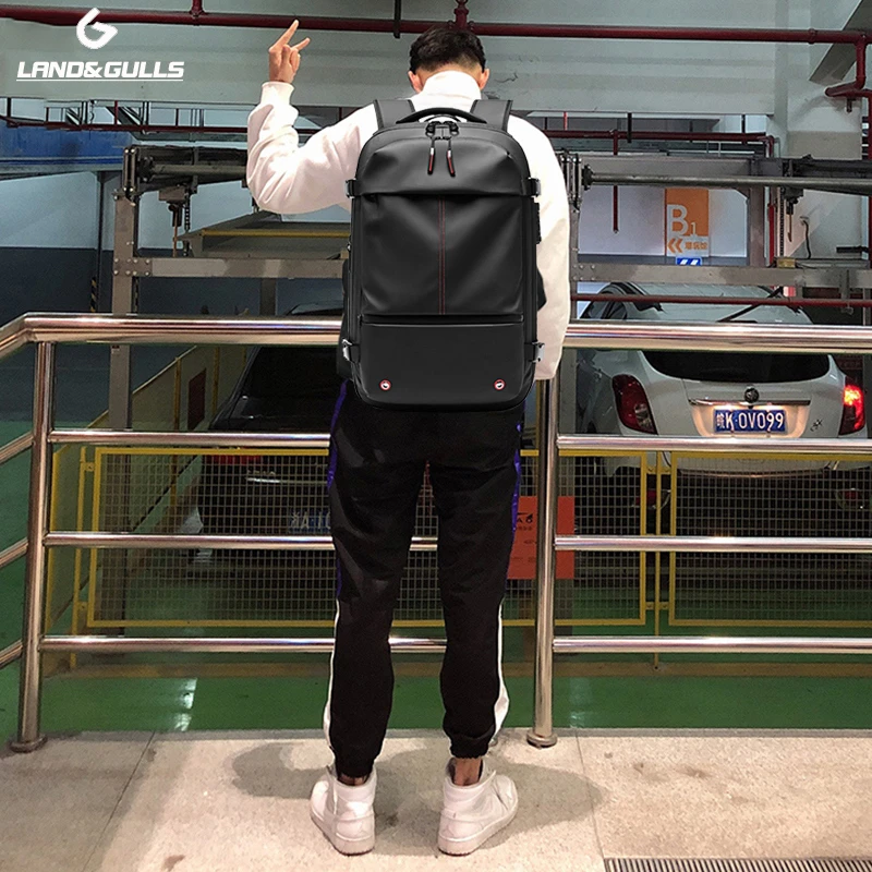 FASHION背包男士商务双肩包男多功能电脑包大容量出差登机旅行包