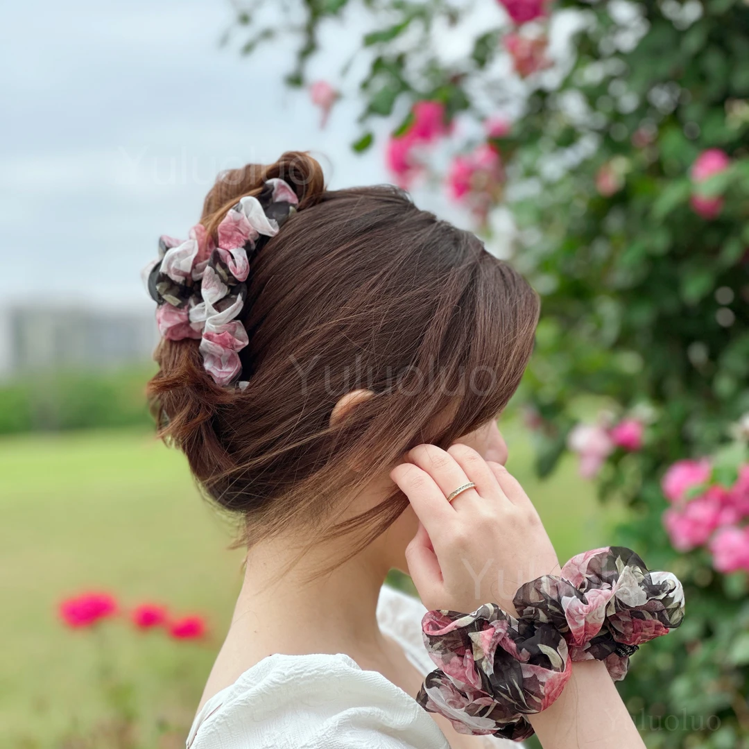 非金属布艺发饰 《初夏蔷薇》超仙甜美可爱蝴蝶结夹子气质发饰