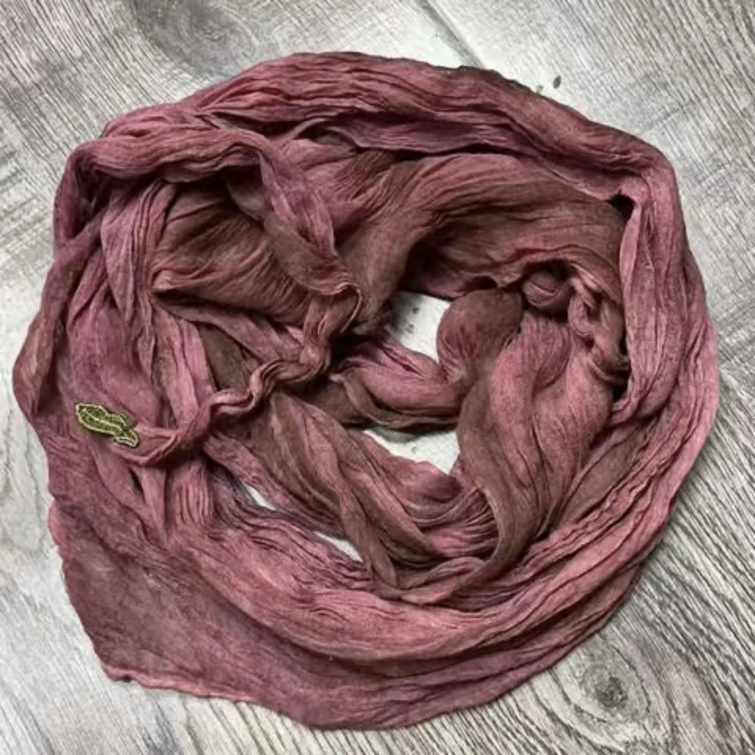 时尚百搭文艺褶皱亚麻扎染围巾【长：2.2米。宽57左右】