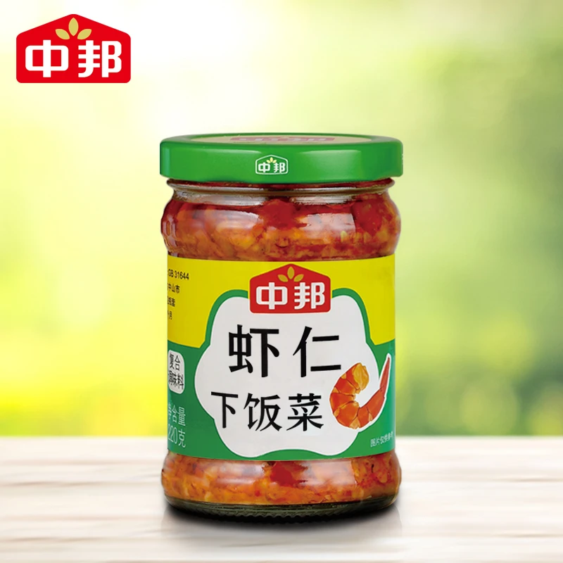 中邦虾仁下饭菜220g炒菜拌面拌饭开胃特色咸菜香辣罗卜丁开盖即食