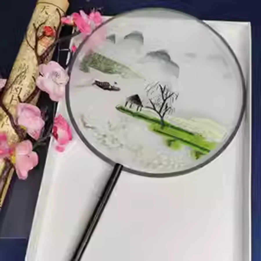 刺绣绣花团中国风古典汉服拍照神器团扇