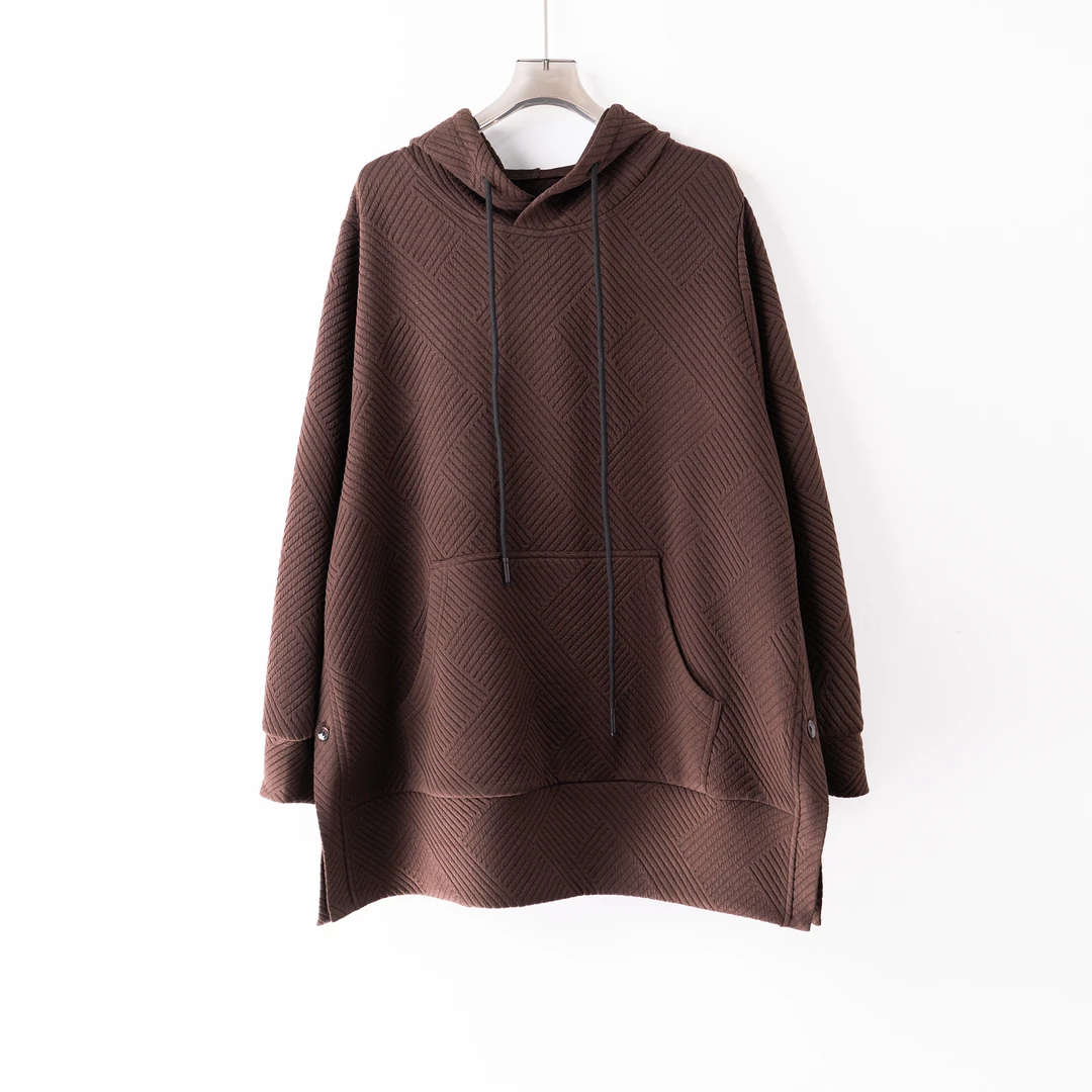 PS241024秋冬新款大码胖MM外套卫衣时尚加厚提花面料复古休闲