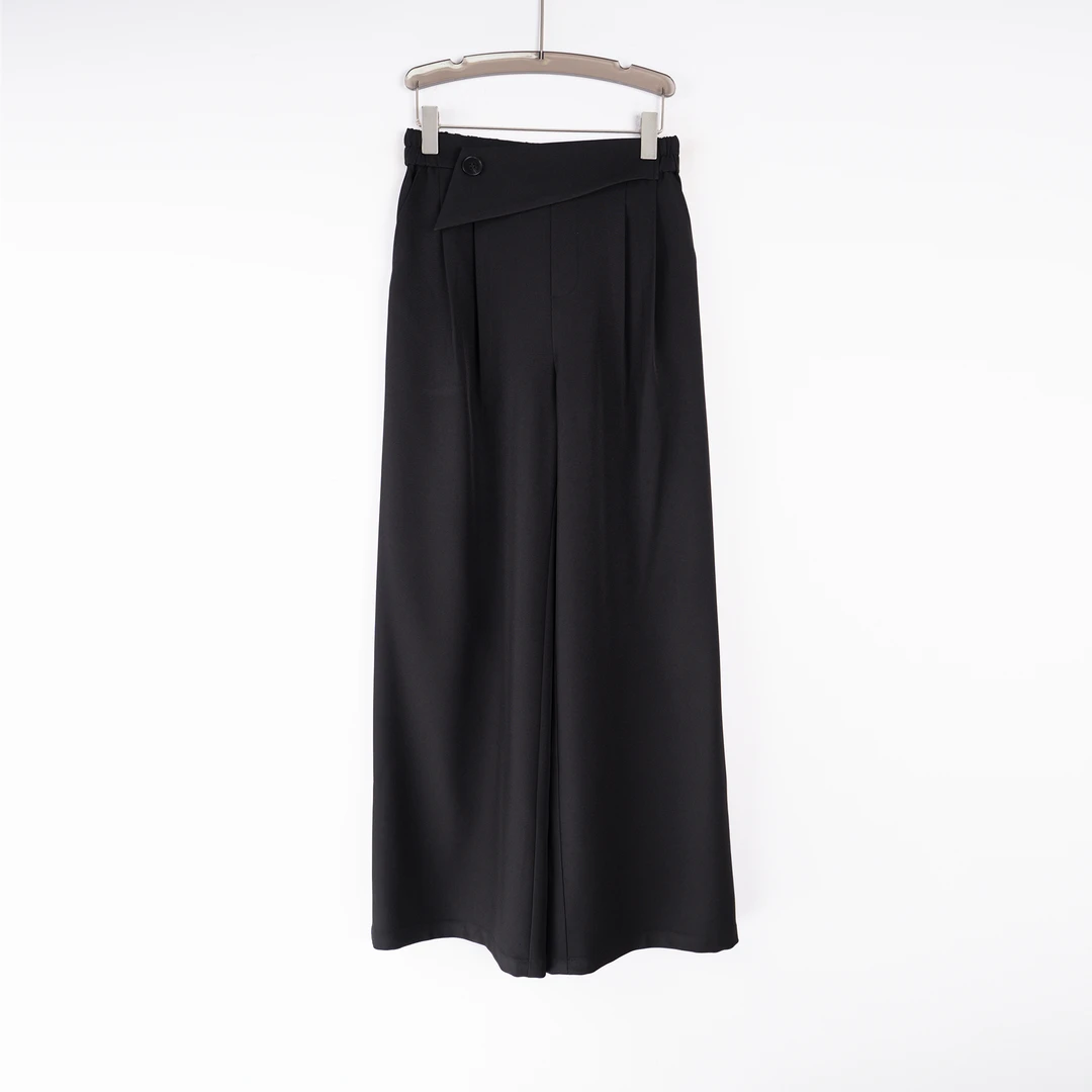 PK240942秋季新款气质舒适时尚裤子松紧腰阔腿裤西装面料垂顺挺括