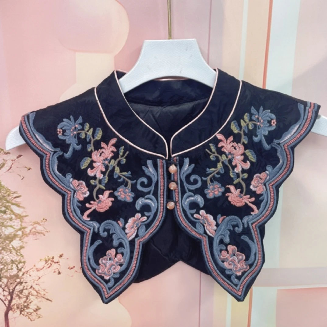 2024新款复古民族风重工苏绣国风精致外搭小披肩云肩